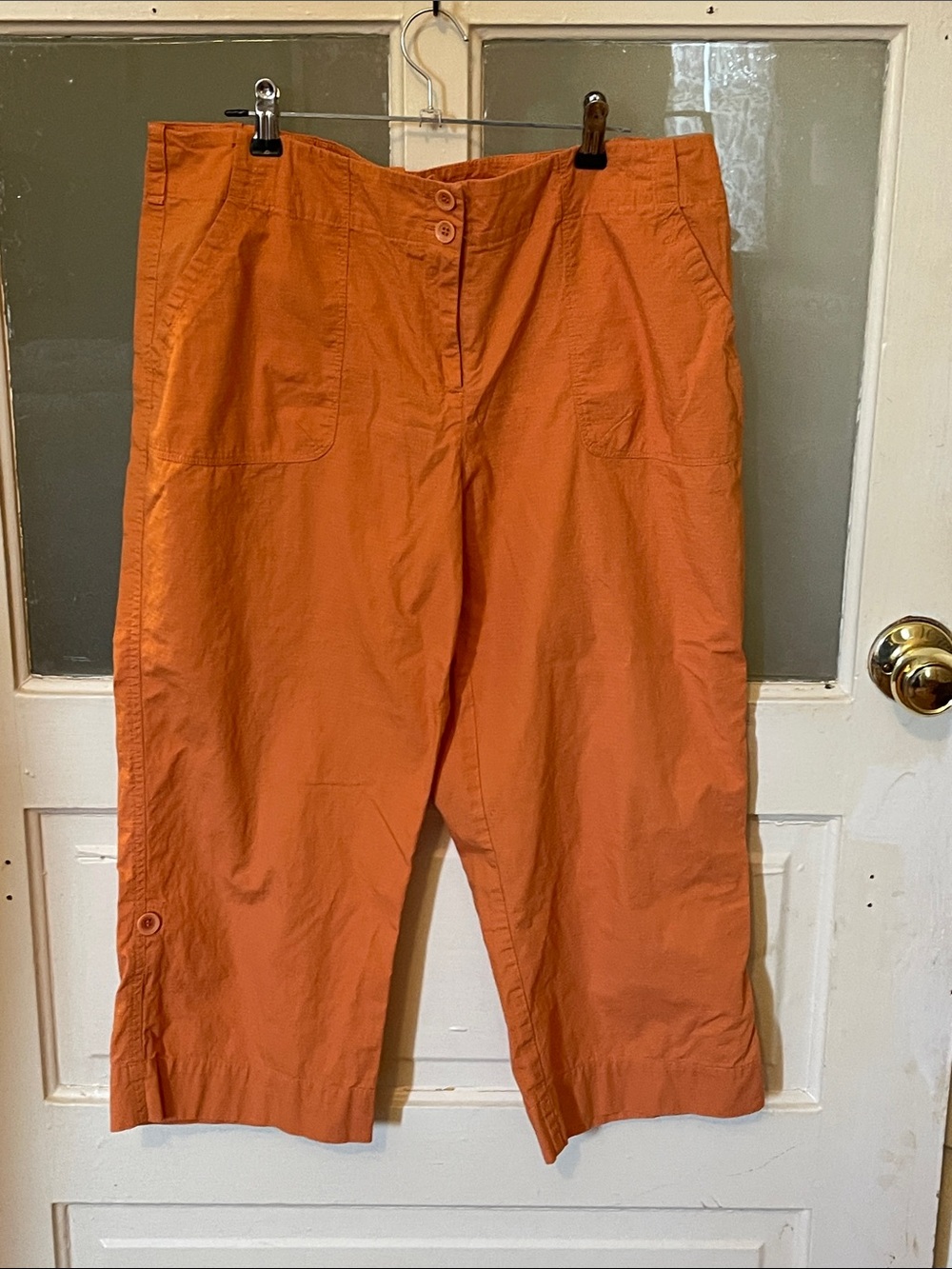 liz & co. Orange Lightweight Textured capris